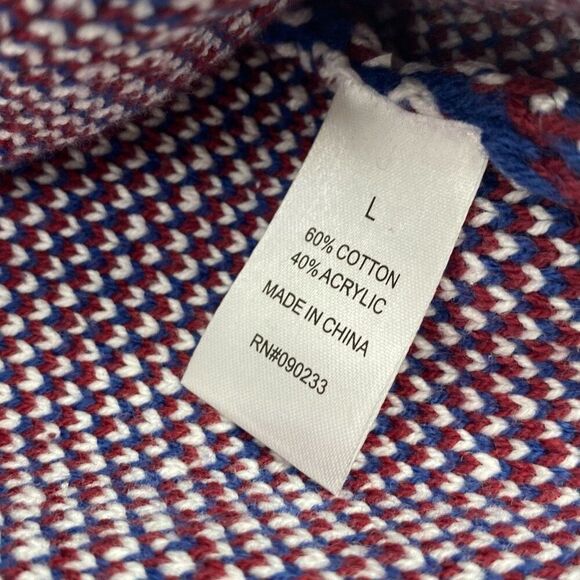 PacSun Fairisle Crew Sweater Large Chunky Nordic Ski Blue Heavyweight Large - Picture 12 of 14